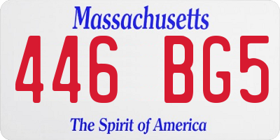 MA license plate 446BG5