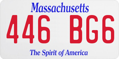 MA license plate 446BG6