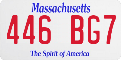 MA license plate 446BG7