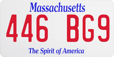 MA license plate 446BG9