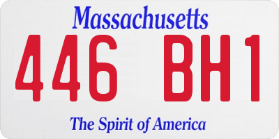 MA license plate 446BH1