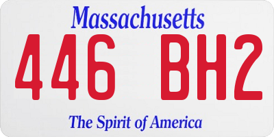 MA license plate 446BH2