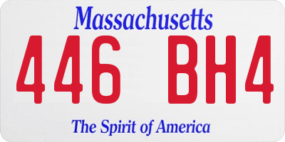MA license plate 446BH4