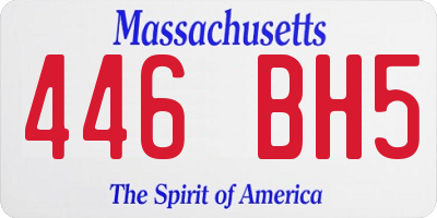 MA license plate 446BH5