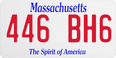 MA license plate 446BH6