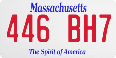 MA license plate 446BH7