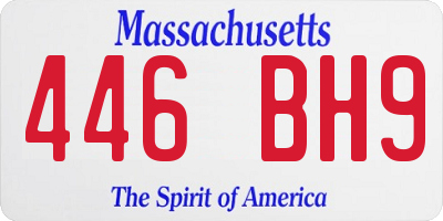MA license plate 446BH9