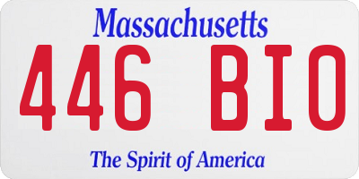 MA license plate 446BI0
