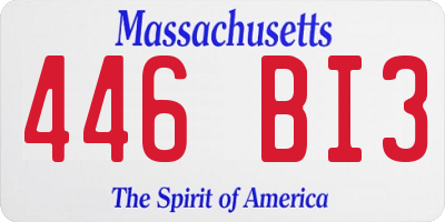 MA license plate 446BI3
