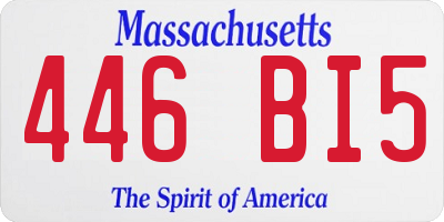 MA license plate 446BI5