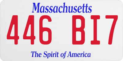 MA license plate 446BI7