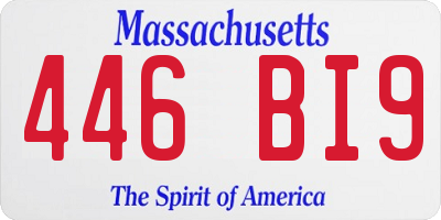 MA license plate 446BI9