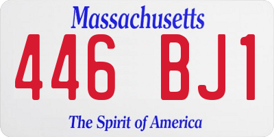 MA license plate 446BJ1