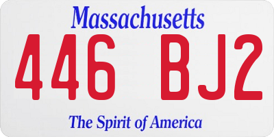 MA license plate 446BJ2