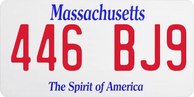 MA license plate 446BJ9