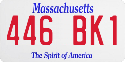 MA license plate 446BK1