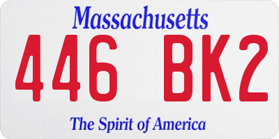 MA license plate 446BK2