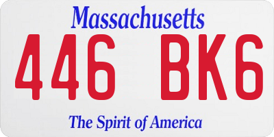 MA license plate 446BK6