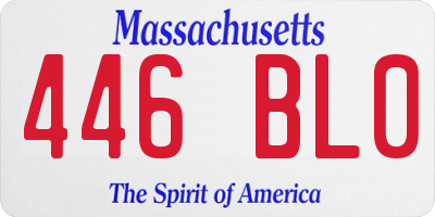 MA license plate 446BL0