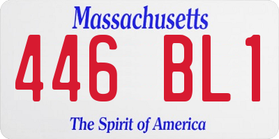MA license plate 446BL1