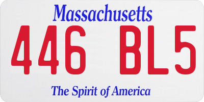 MA license plate 446BL5