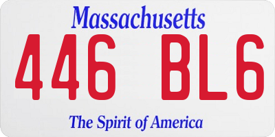 MA license plate 446BL6