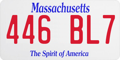 MA license plate 446BL7