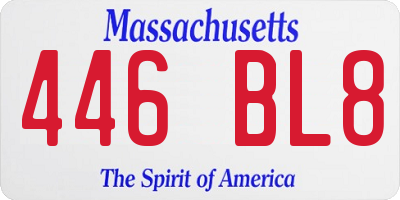 MA license plate 446BL8