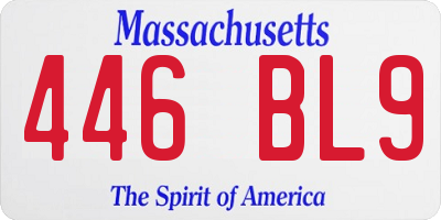 MA license plate 446BL9