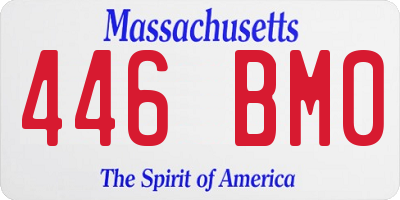 MA license plate 446BM0