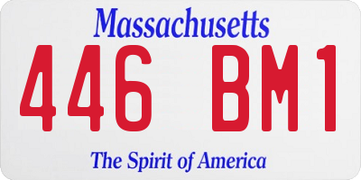 MA license plate 446BM1