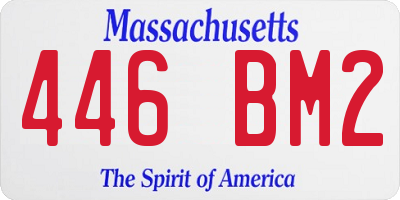 MA license plate 446BM2