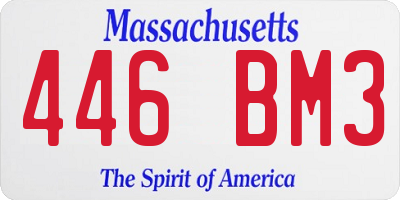 MA license plate 446BM3