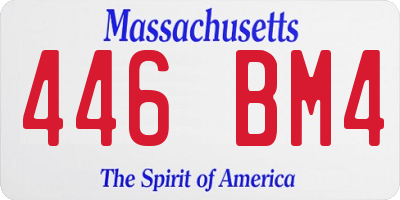 MA license plate 446BM4
