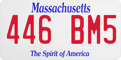 MA license plate 446BM5