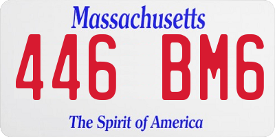 MA license plate 446BM6
