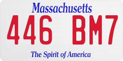 MA license plate 446BM7