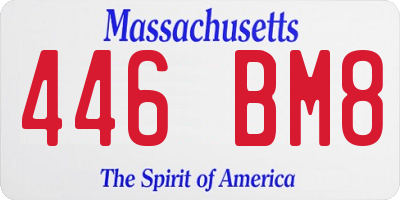 MA license plate 446BM8