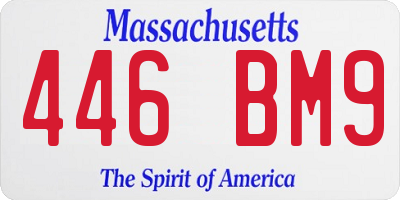 MA license plate 446BM9