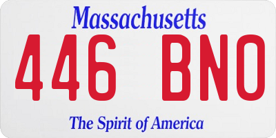 MA license plate 446BN0