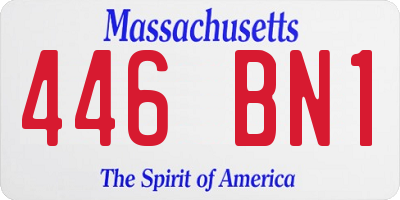 MA license plate 446BN1