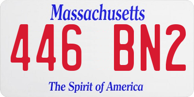 MA license plate 446BN2