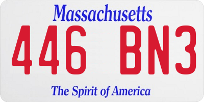MA license plate 446BN3