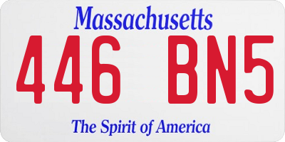 MA license plate 446BN5