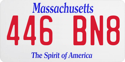 MA license plate 446BN8