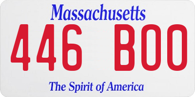 MA license plate 446BO0