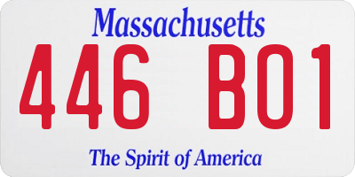 MA license plate 446BO1