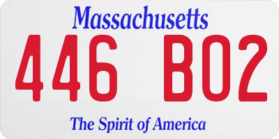 MA license plate 446BO2