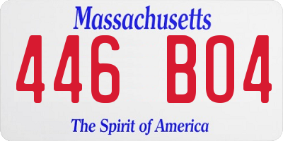 MA license plate 446BO4