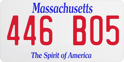 MA license plate 446BO5